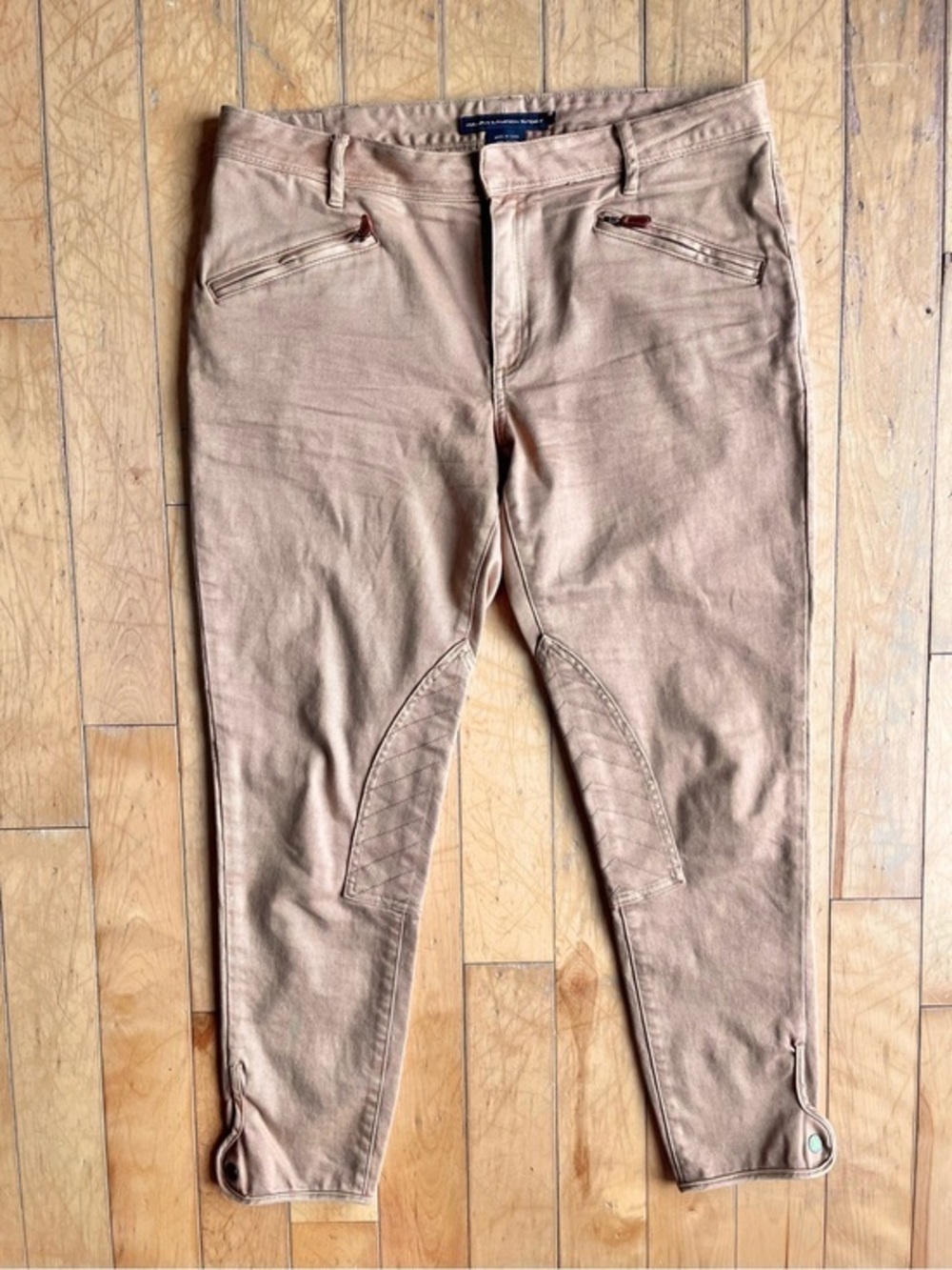 Ralph Lauren Sport Tan Equestrian Style Knee Patch Riding Pants Size 31